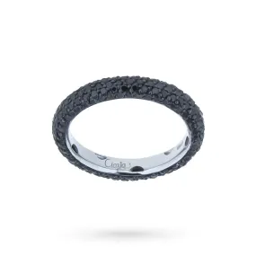 Anello eternity oro bianco diamanti neri 1,80ct