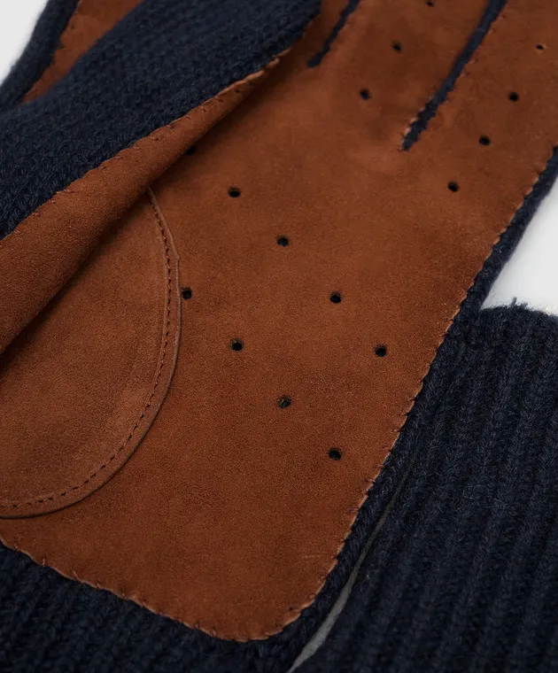 Brunello Cucinelli Guanti in cashmere blu M2292118