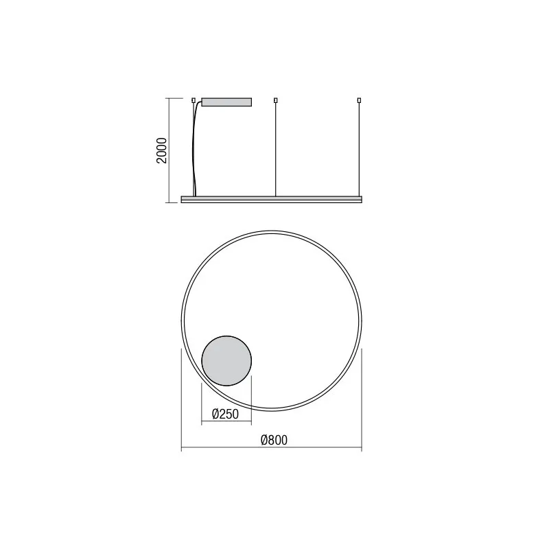 Orbit monocerchio Ø 80 lampada a sospensione Led 55W 3000K